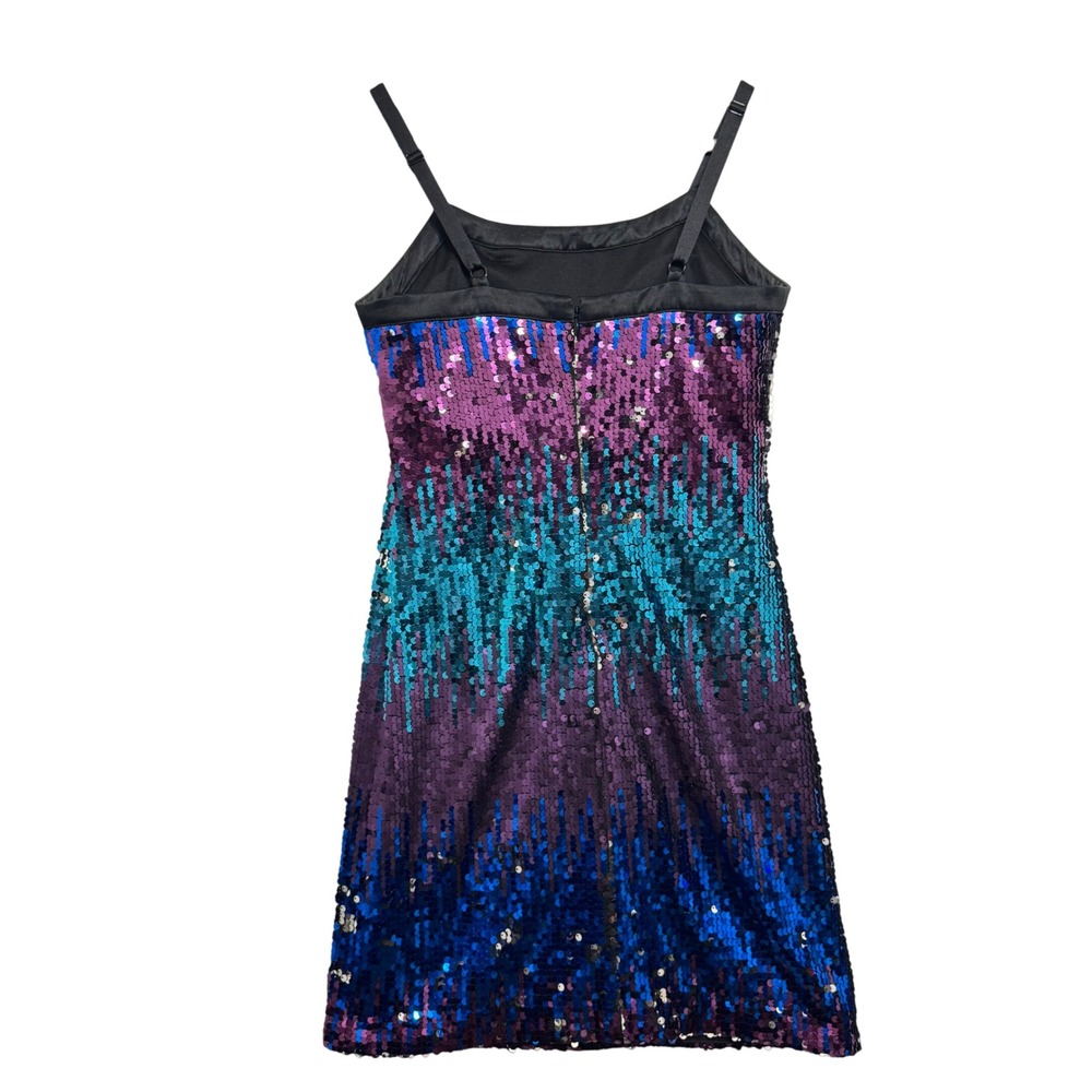 Laundry by Shelli Segal Sequin Mini Dress Sparkle Party Cocktail BluePurple Sz 2 - Picture 3 of 9